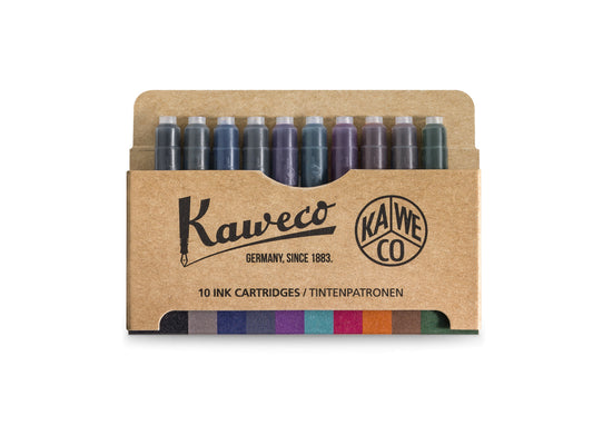 Kaweco ink cartridges assorted colours pack of 10