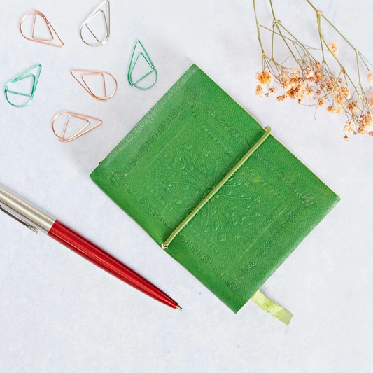 Mini Embossed Leather Notebook