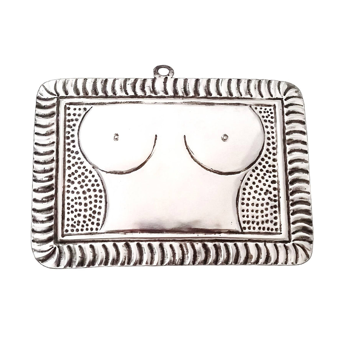 Mexican Tin Nude Breast Milagros