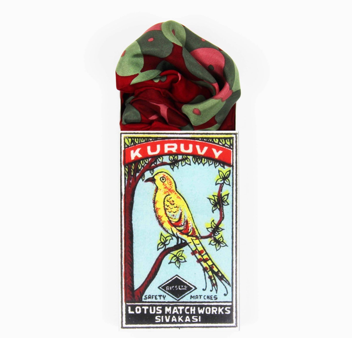 Mini Silk Scarf - Red Sakura