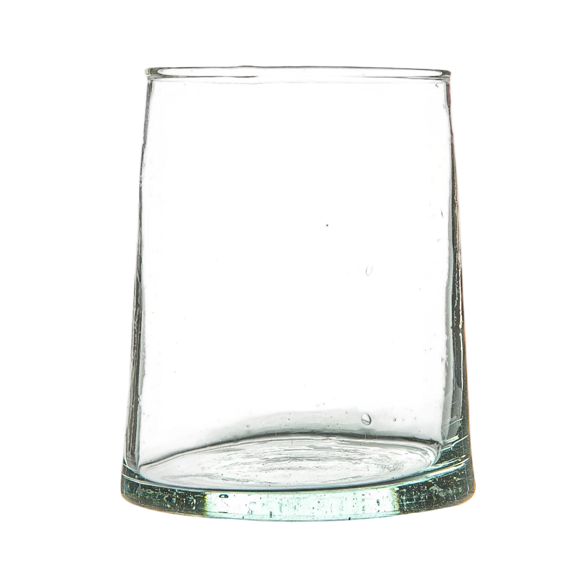 Tall recycled Moroccan glass tumbler, hand-blown in Marrakesh