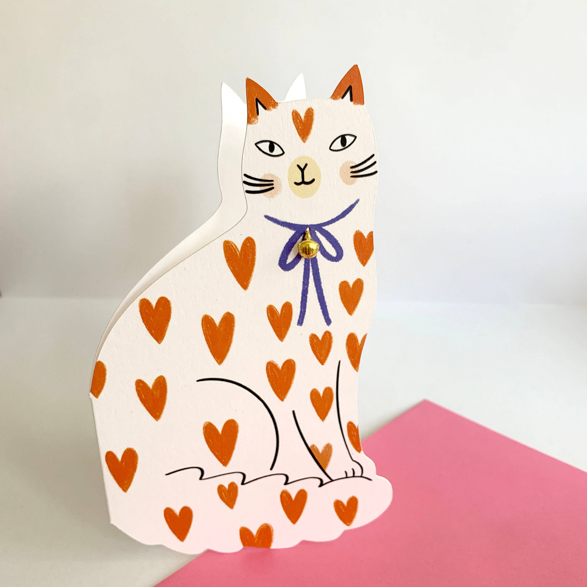 Kitty Kenda kitty cat loveheart Valentine's card