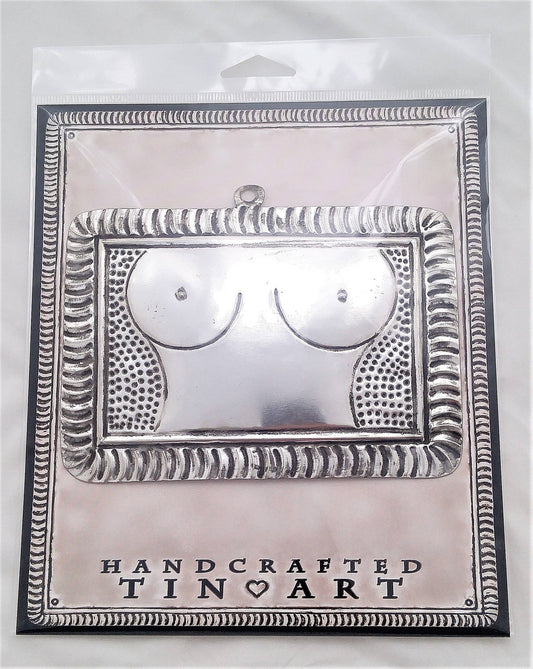 Handcrafted Tin Nude Breast Plaque – Mexican Made