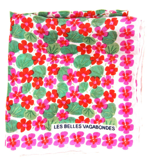 Mini Capucine Fuchsia Silk Scarf
