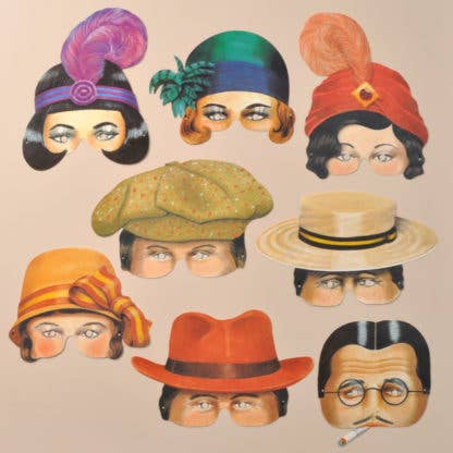 Roaring 20's twenties paper party cocktail masks