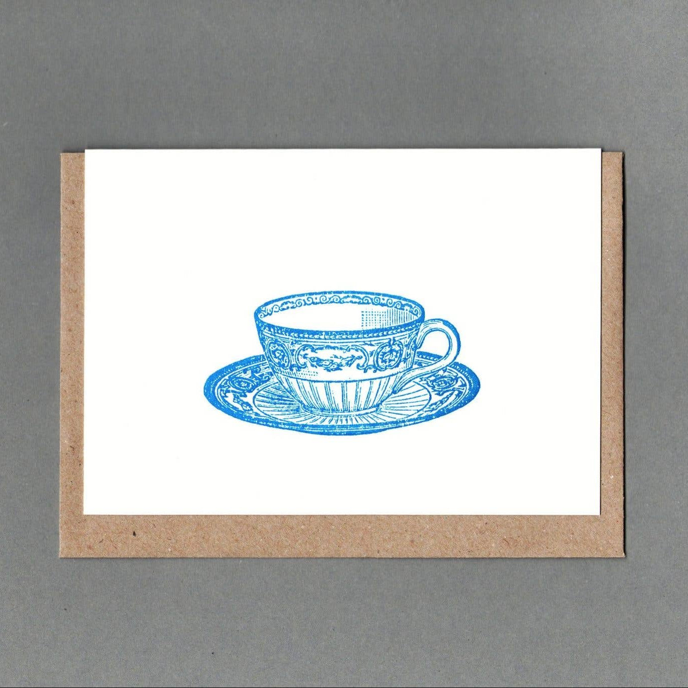 Tea Cup Letterpress Greeting Card