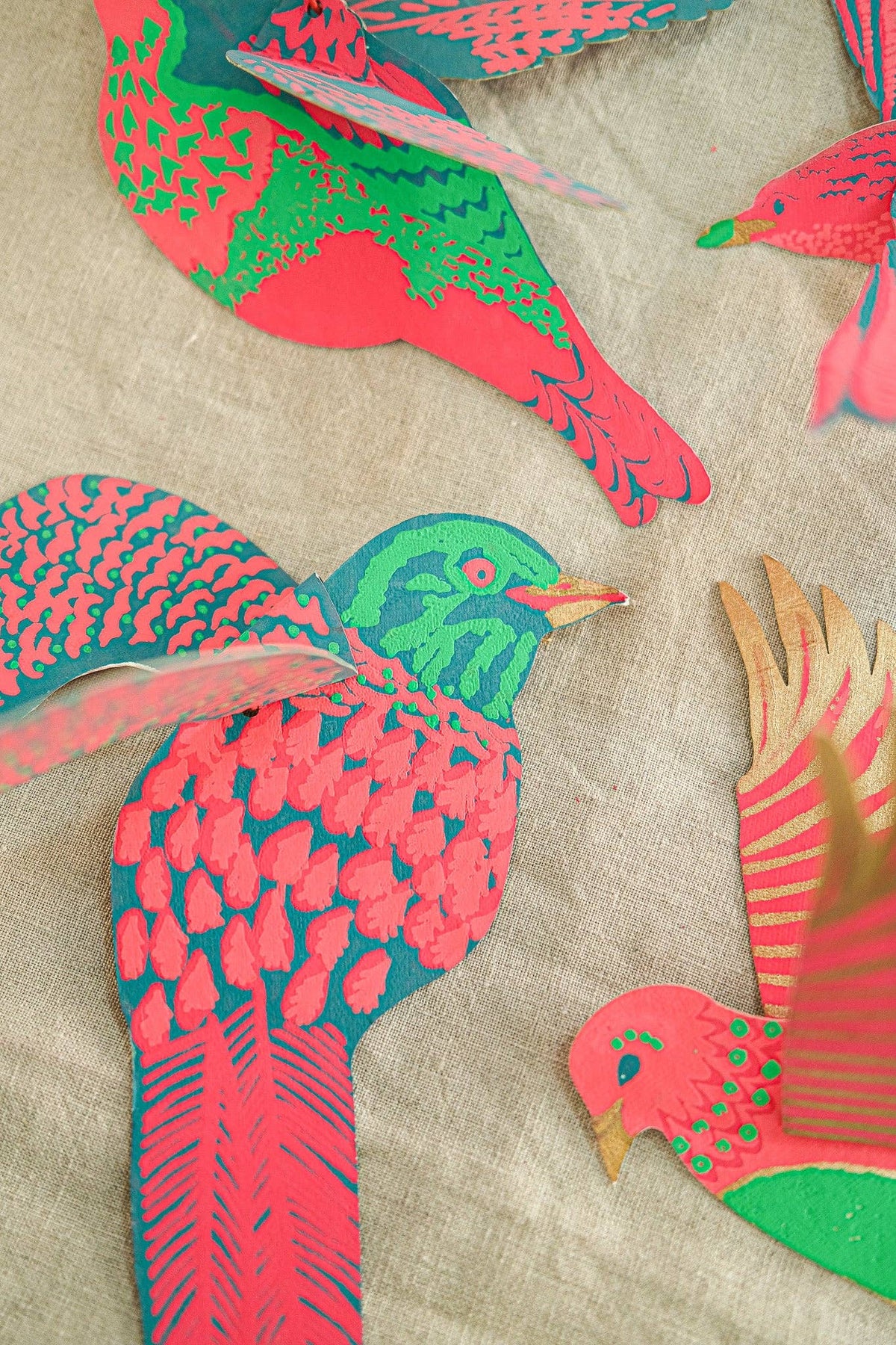 Cotton Paper Bird Ornaments