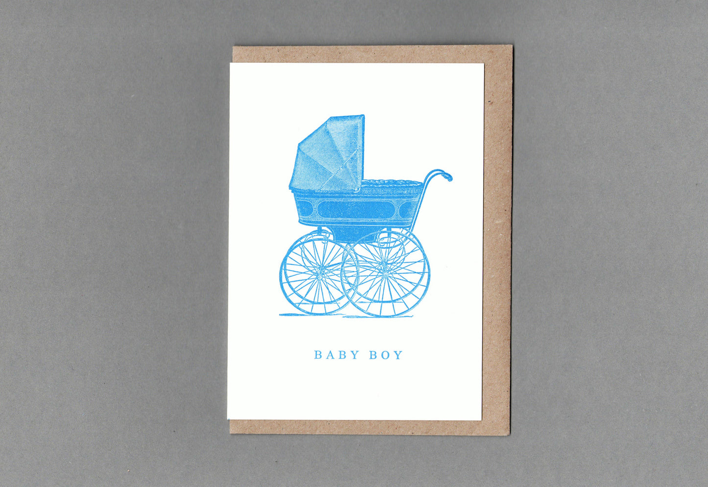 Baby Boy & Girl Pram - Eco Friendly Letterpress Greeting Card