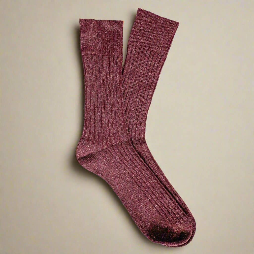 KLUE Silk and Wool DUST STAR socks | Burgundy