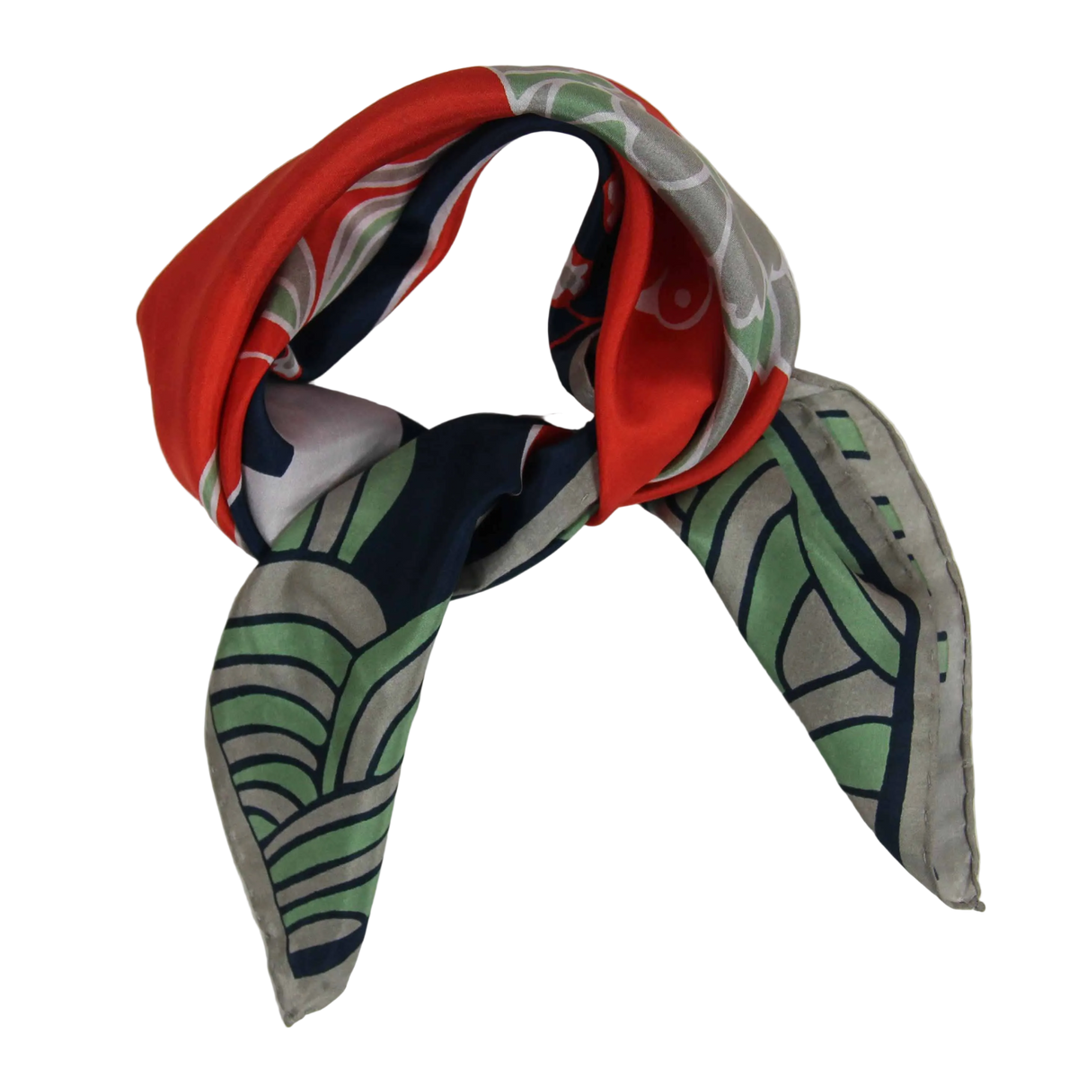 Les Belles Vagabondes mini Agami marine navy silk scarf