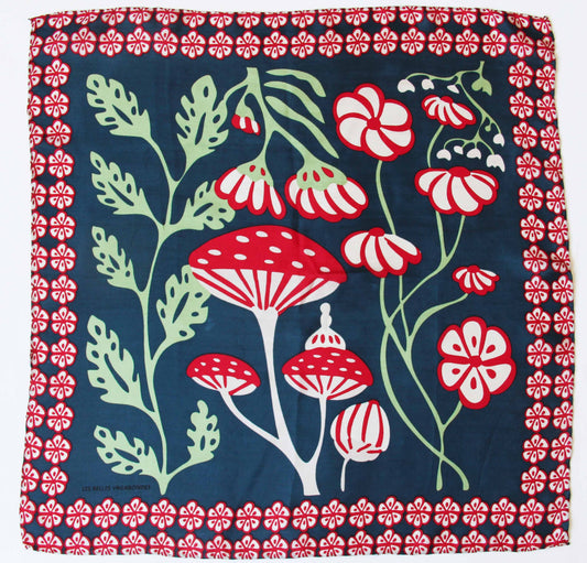 Alice Marine Navy - Mini Square Silk Scarf