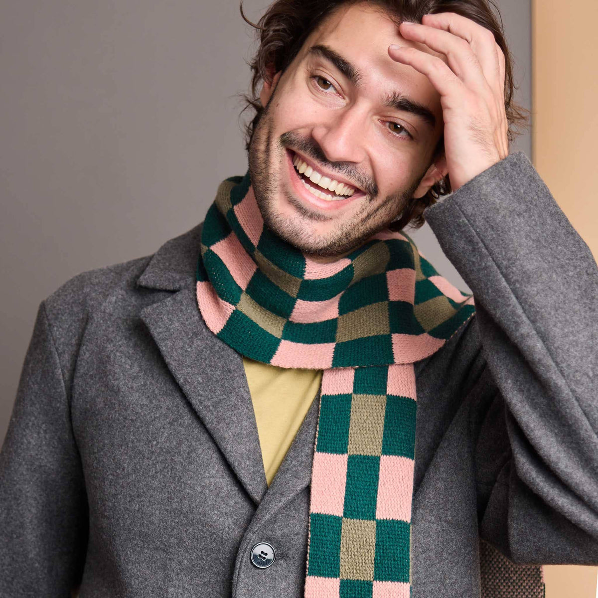 Catherine Tough patterned merino lambswool scarf