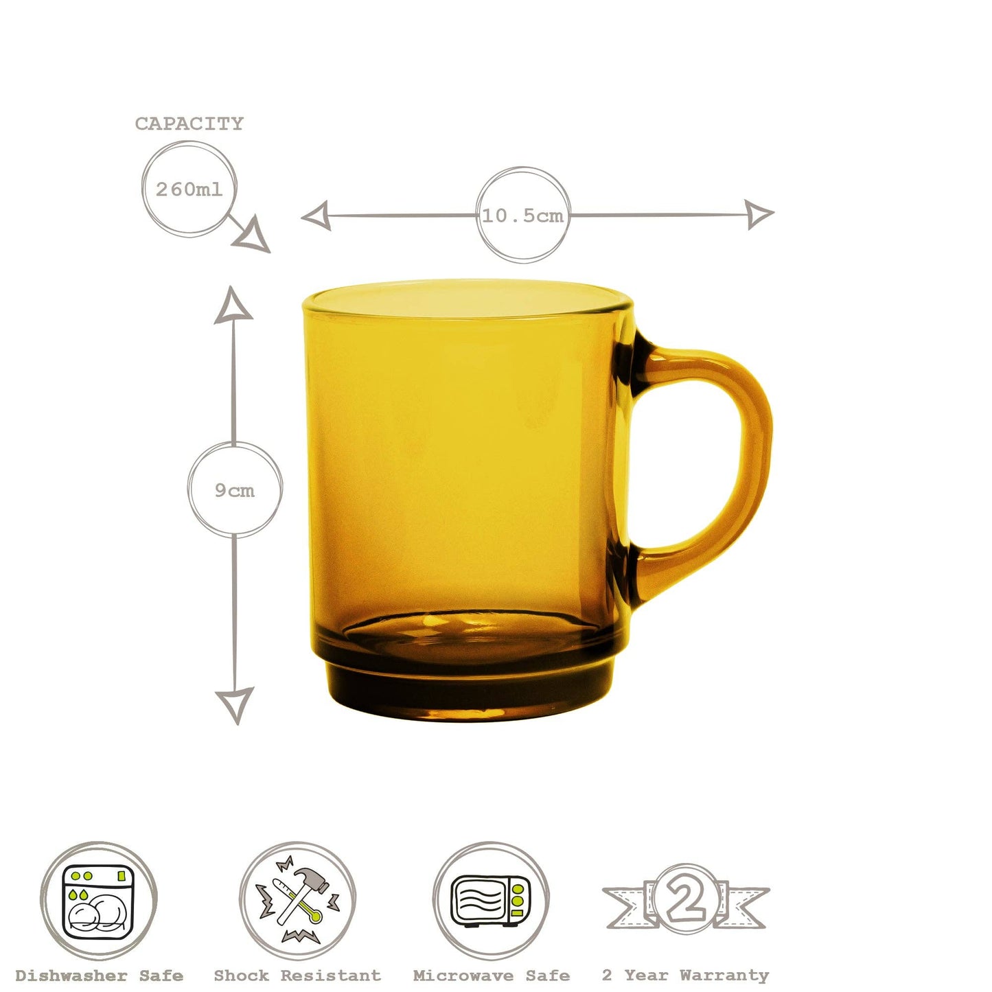 Duralex Classic Glass Mug (+Colours)