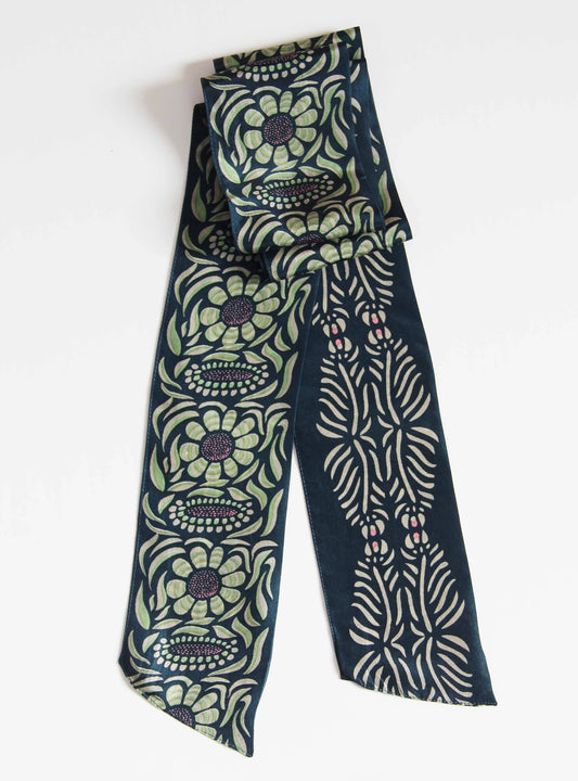 floral design 100% Silk Headband