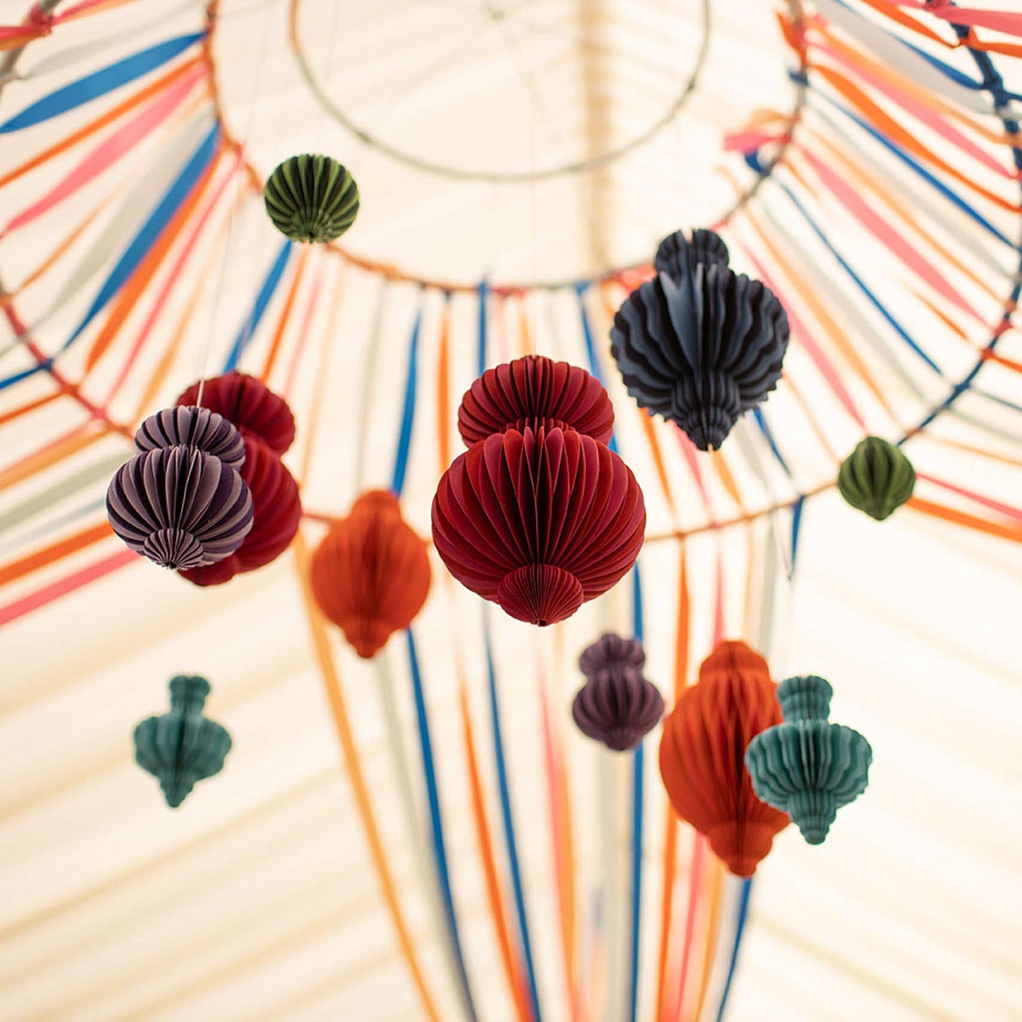 Indian Recycled Paper Fold-Away Decorations