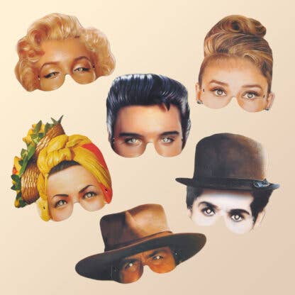 Icons of the twentieth century paper party masks
