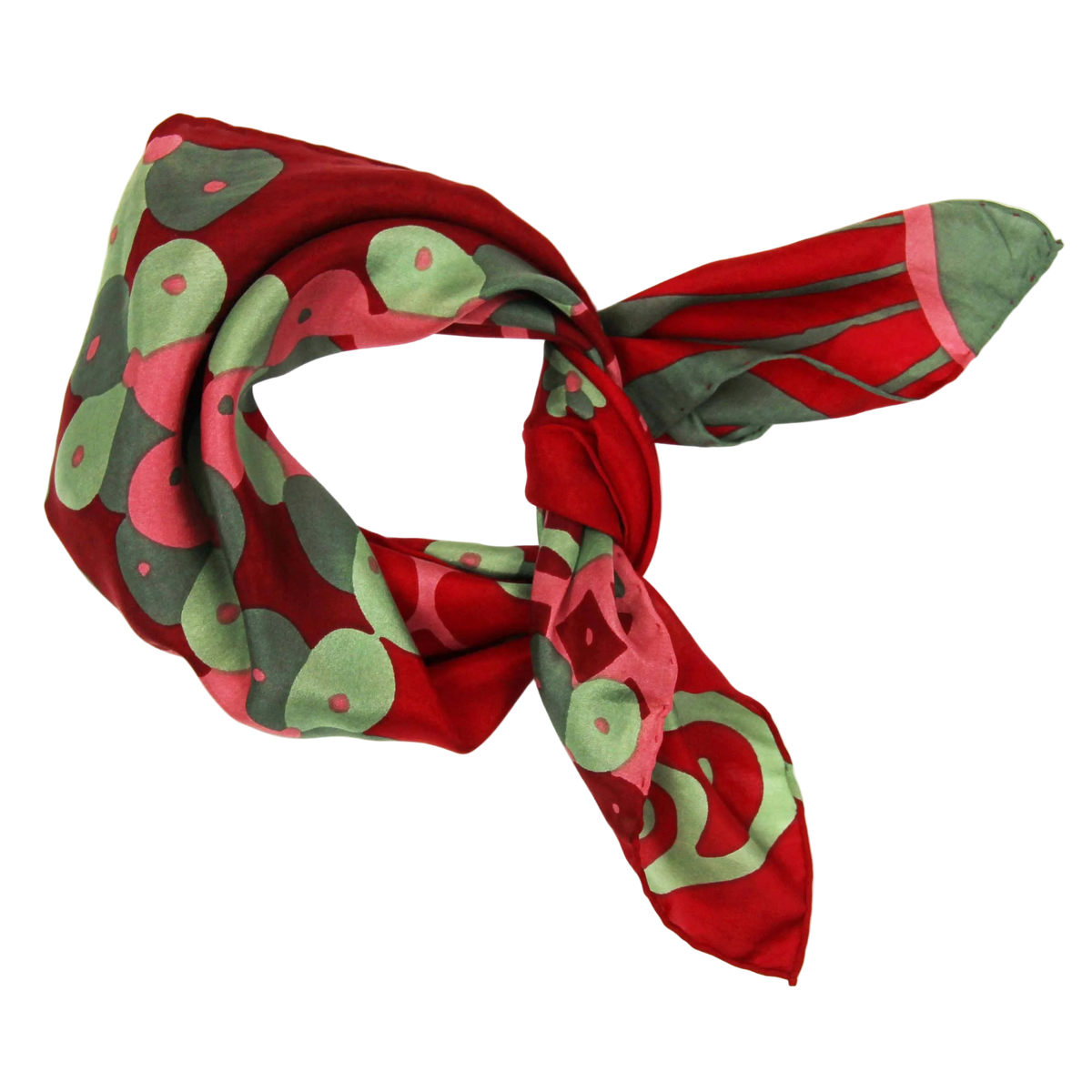 Les Belles Vagabondes mini red sakura silk scarf