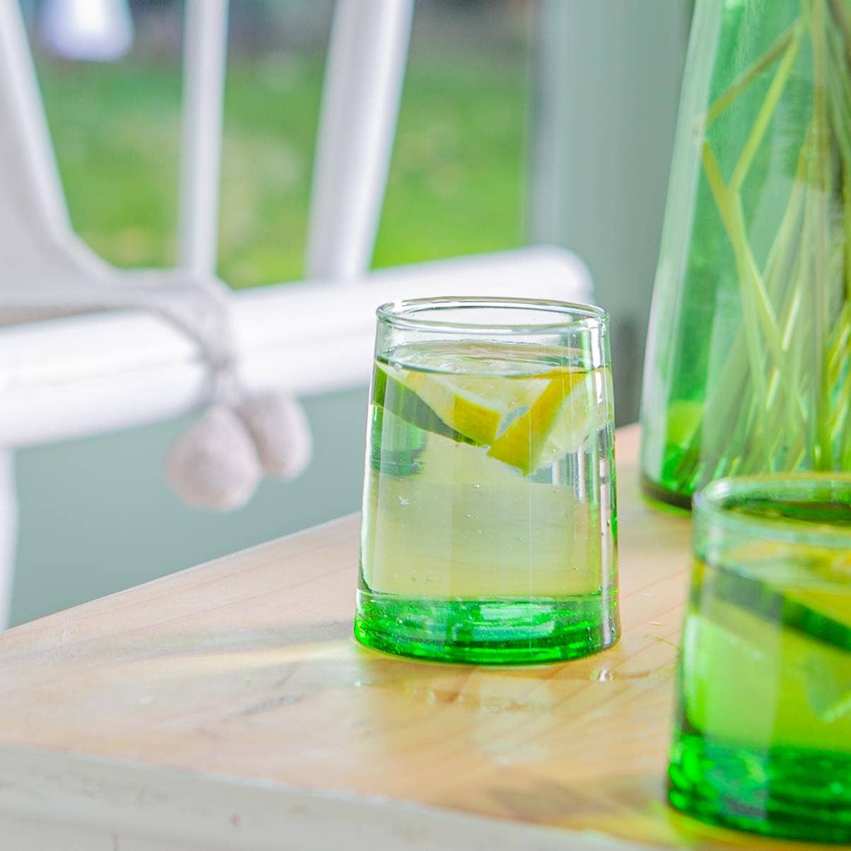 Green Recycled Moroccan Glass Tumbler (260ml)
