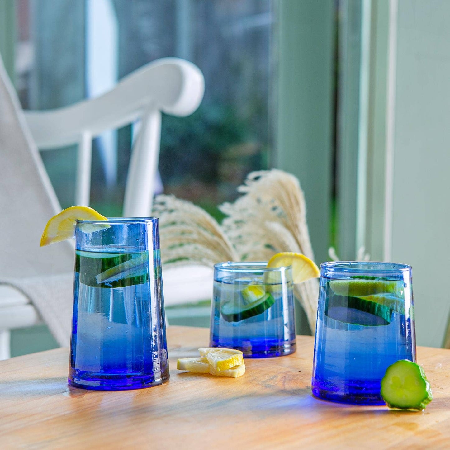 Morrocan Blue Recycled Glass Tumbler