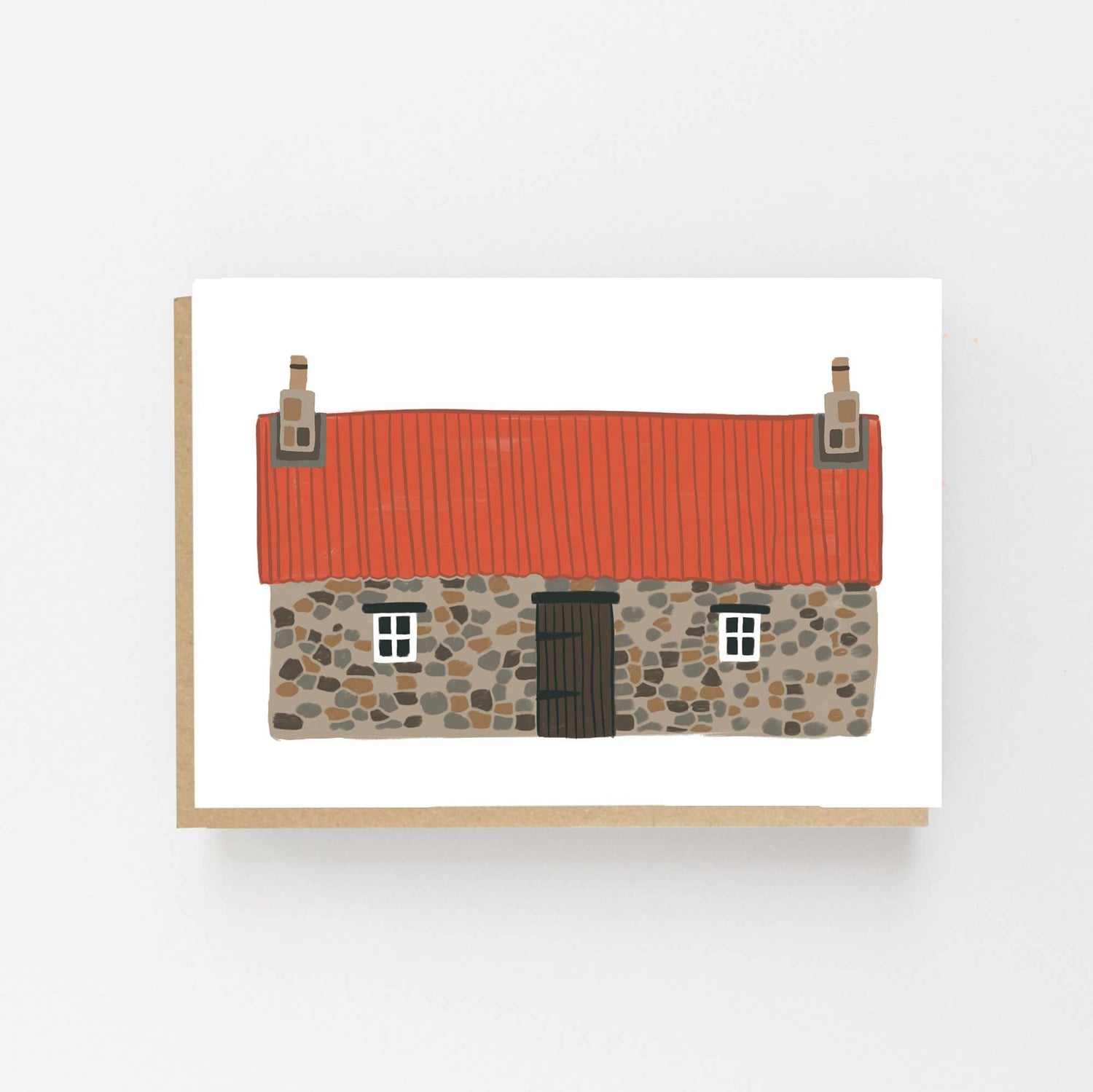 Cute bothy card with orange roof