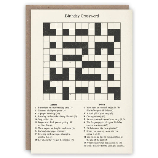 Birthday Crossword Greetings Card
