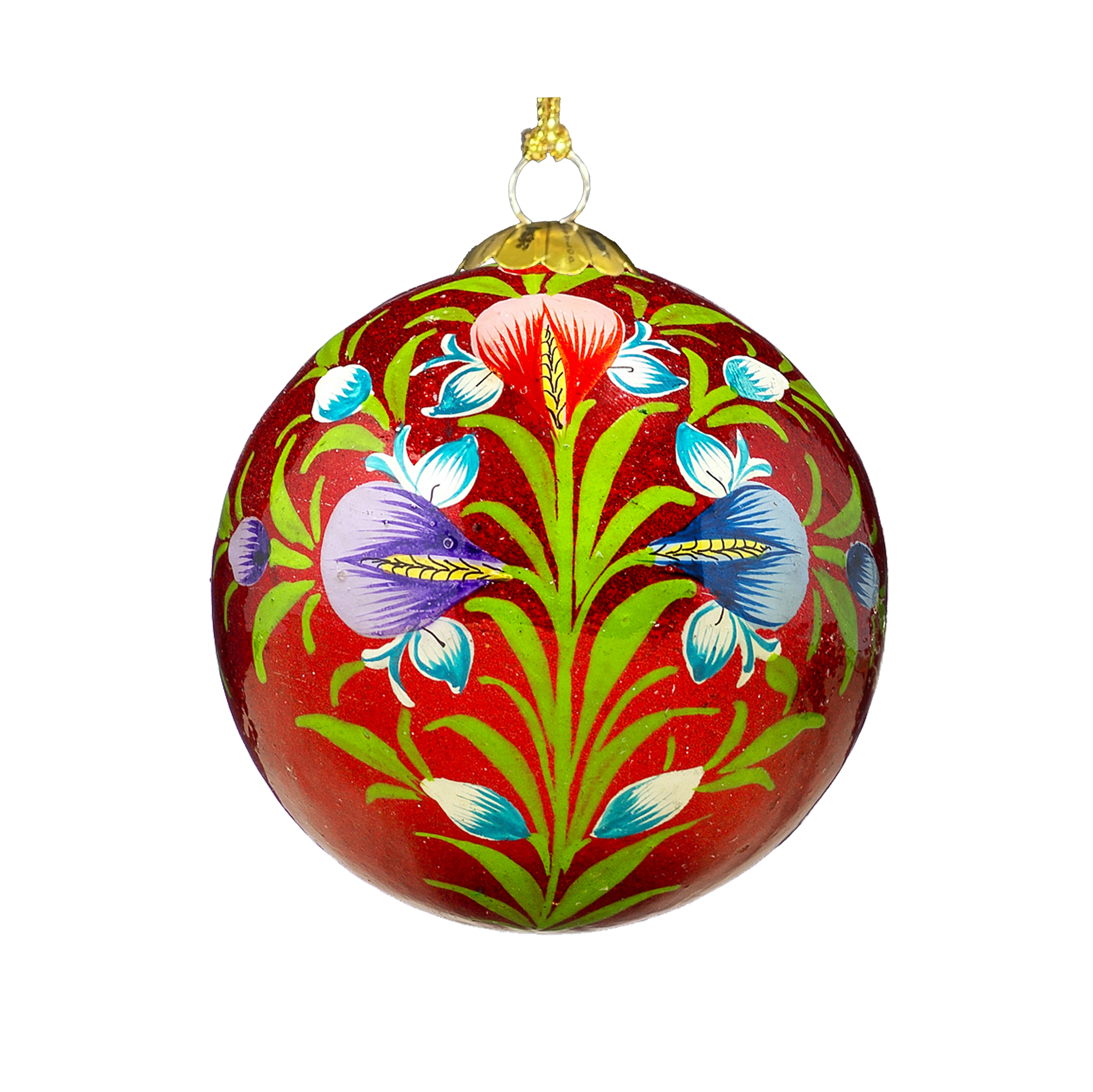 Decorative Christmas bauble with floral pattern