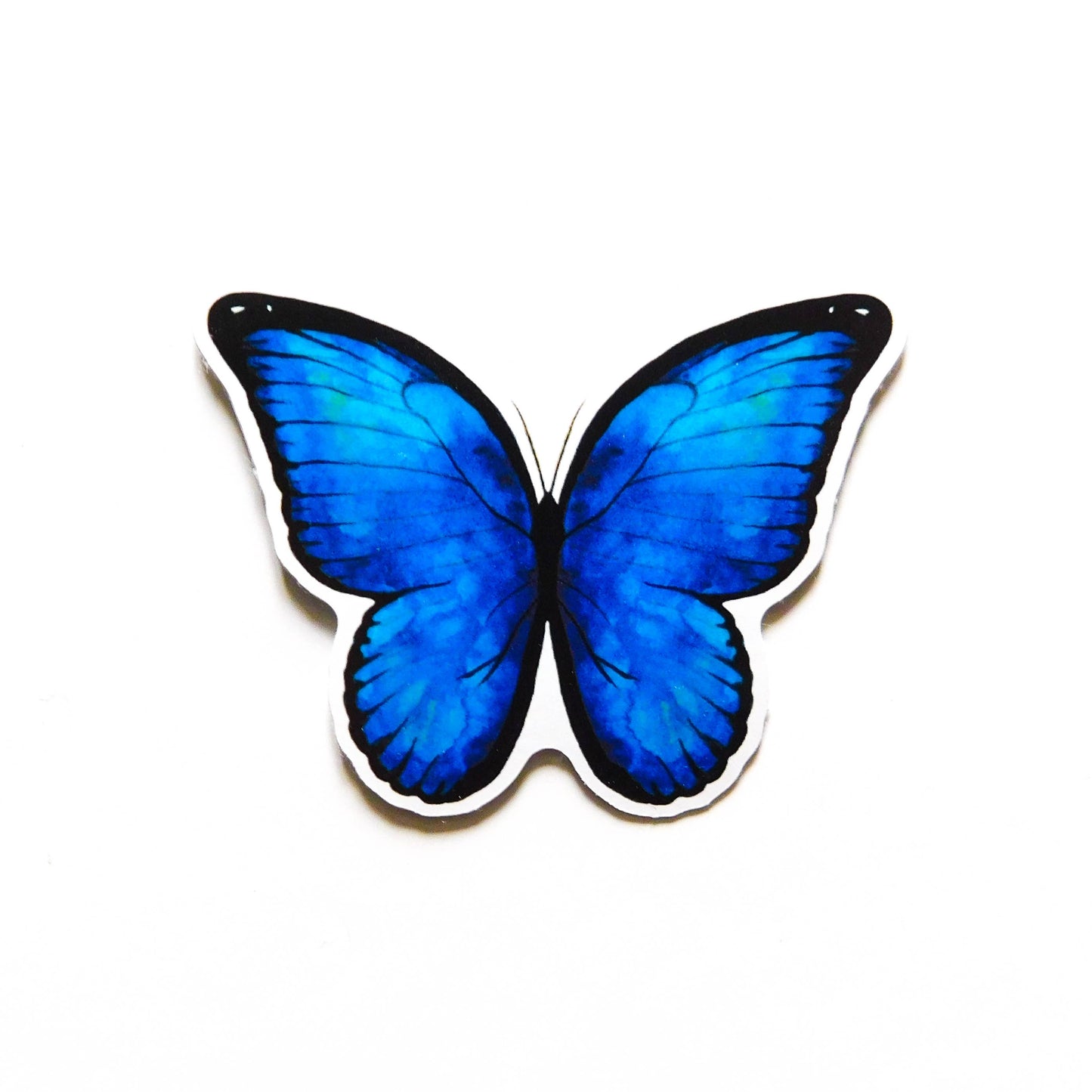 hand-painted Blue butterfly illustration sticker