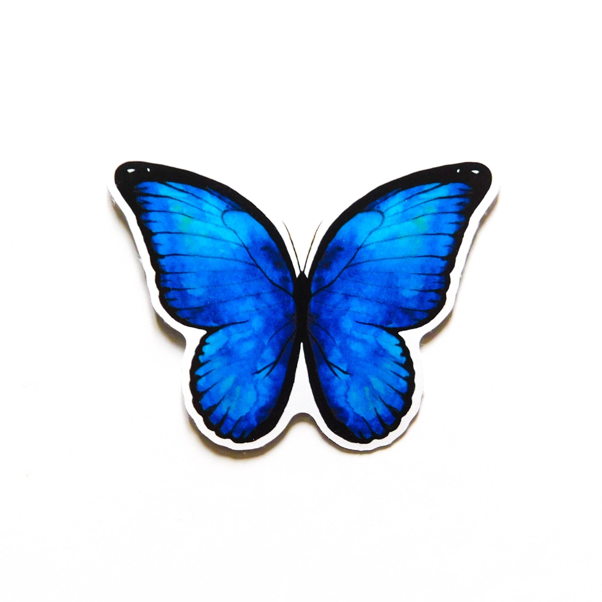 hand-painted Blue butterfly illustration sticker