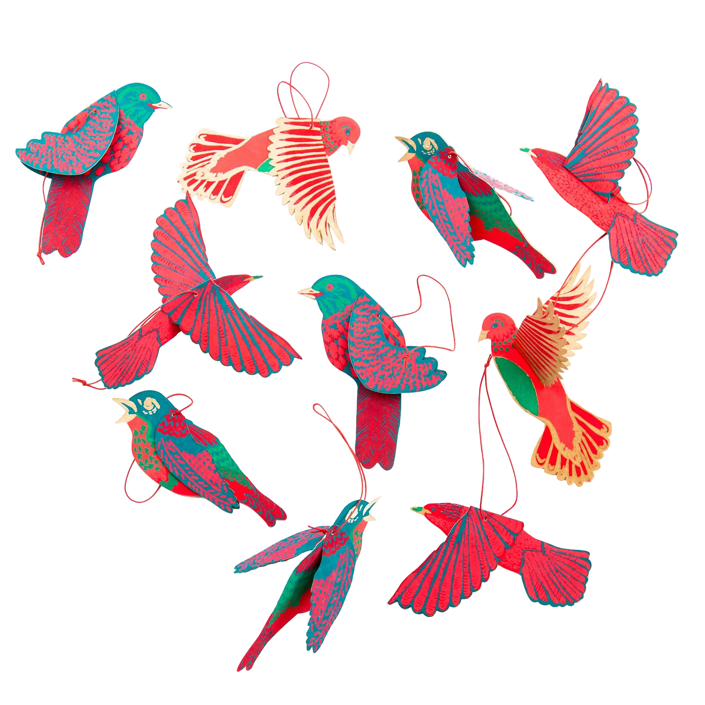 Cotton Paper Bird Ornaments