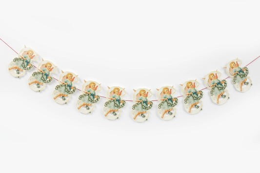 Mamelok cherub Christmas garland of ten embossed paper cherubs