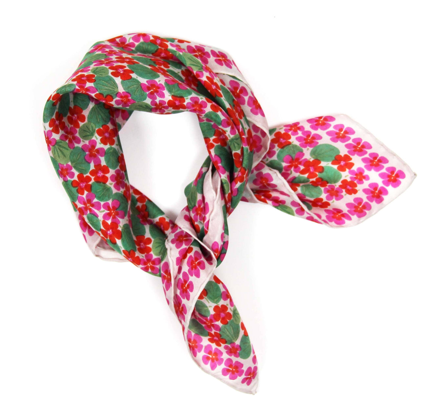 Mini Capucine Fuchsia Silk Scarf