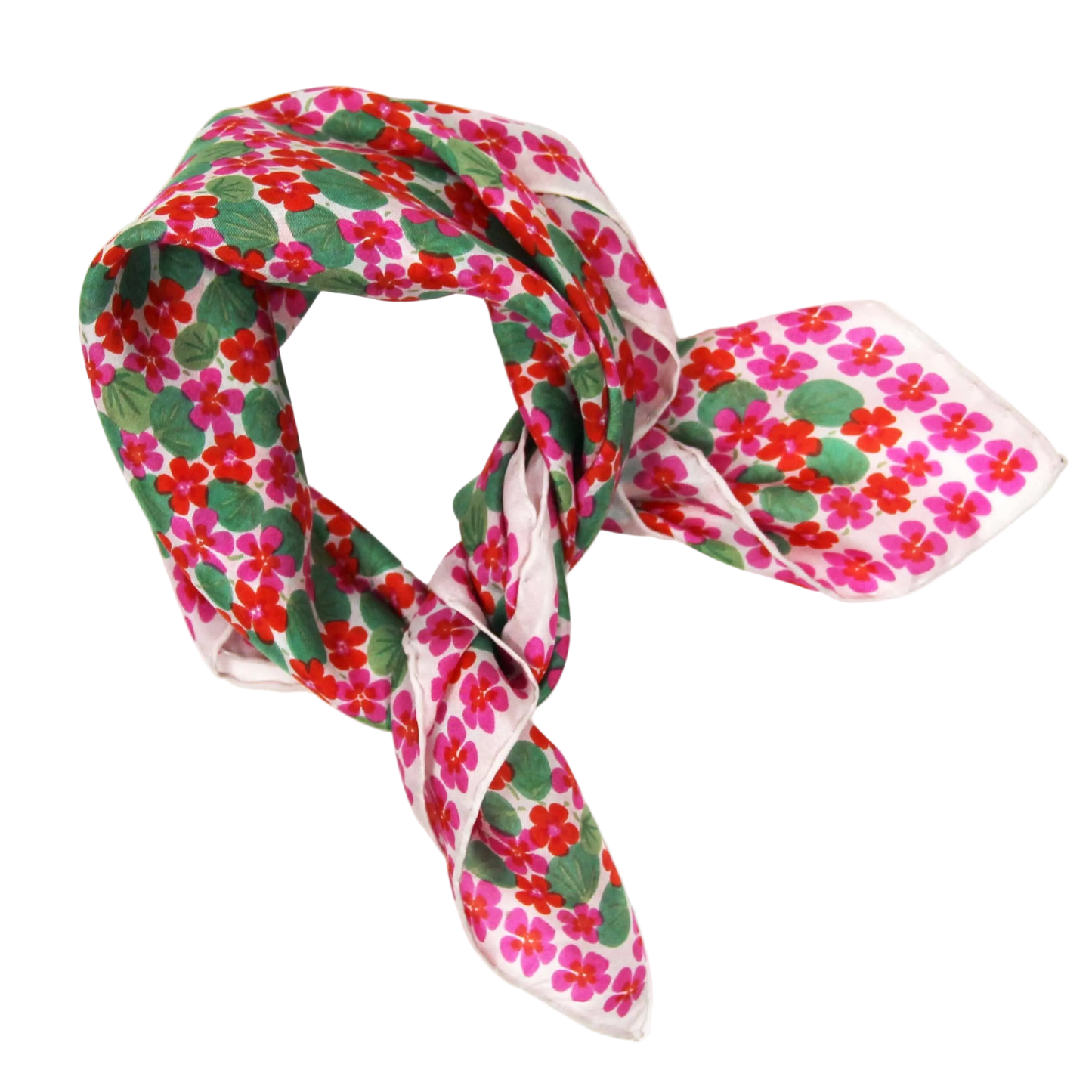 Mini Capucine Fuchsia Silk Scarf
