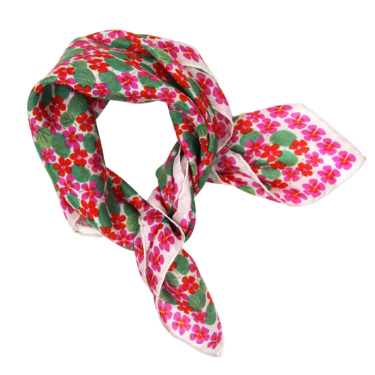 Mini Capucine Fuchsia Silk Scarf