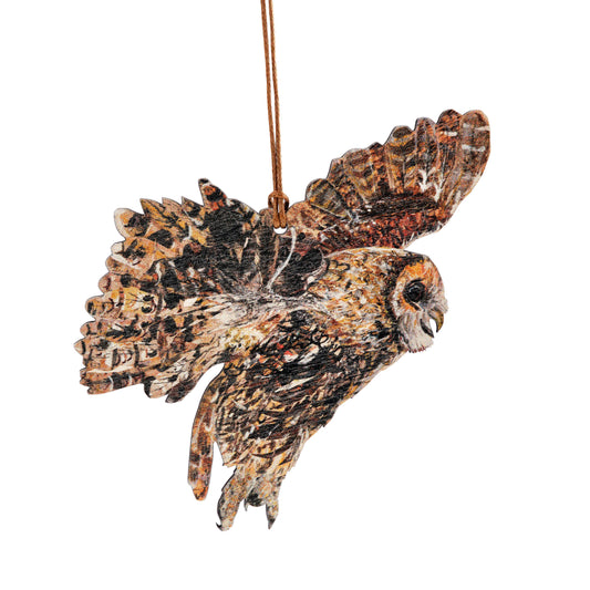 Tawny Owl Wooden Decoration