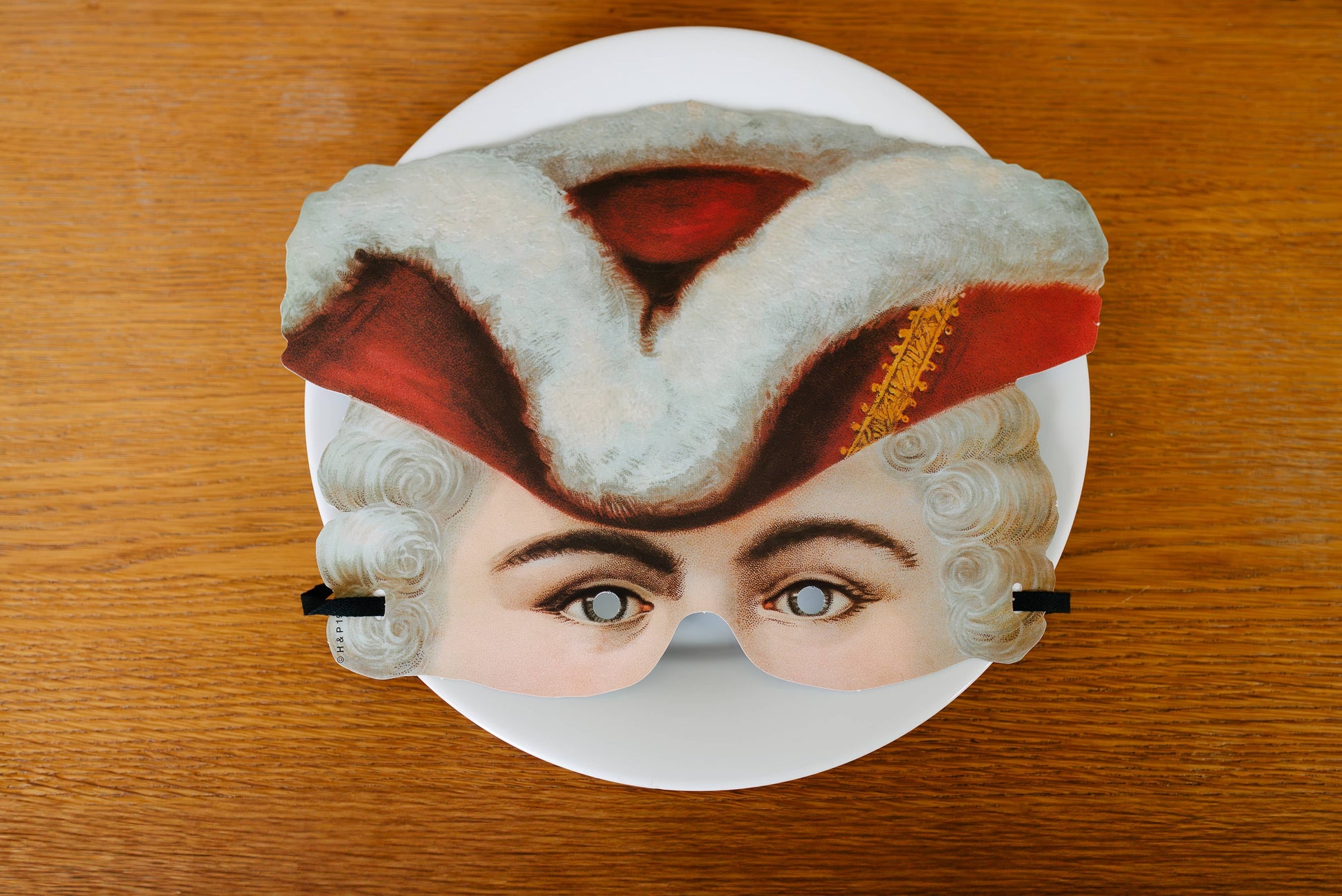 Set of vintage-style paper masks fancy dress