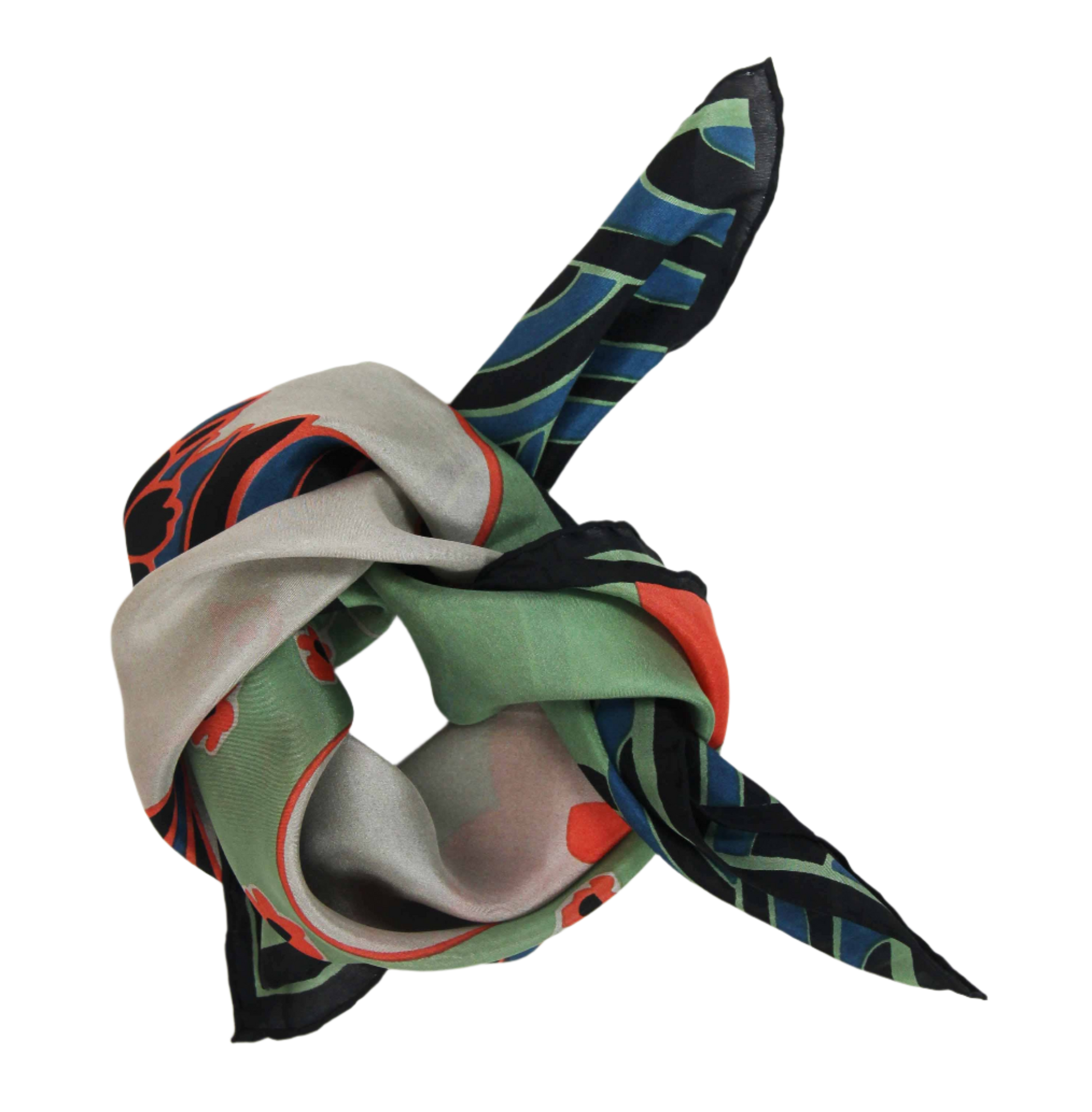 Colorful patterned scarf on a white background
