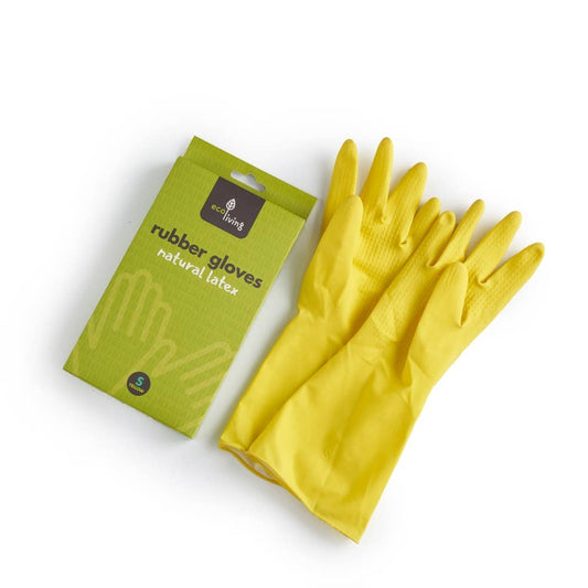 ecoLiving - Natural Latex Rubber Gloves YELLOW
