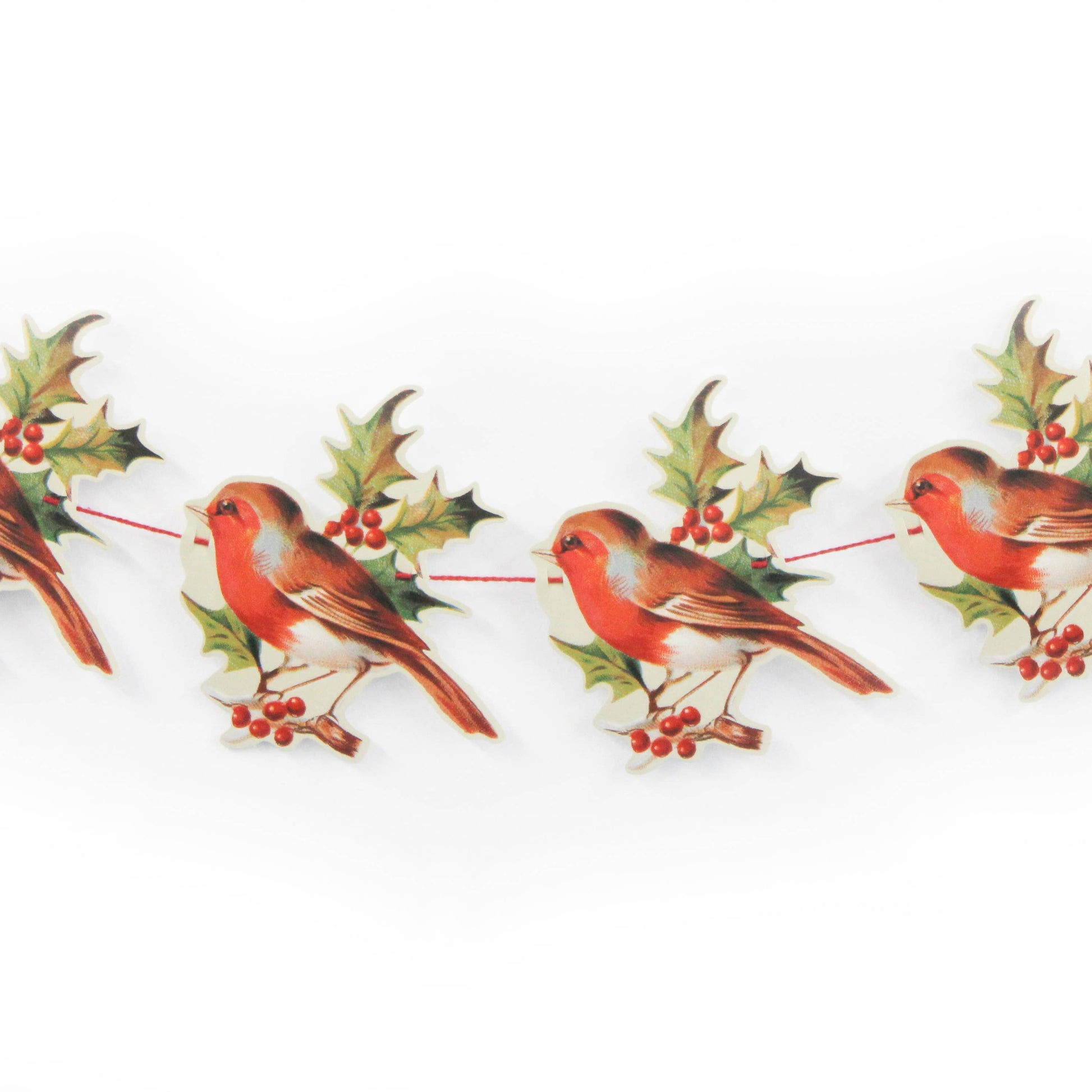 Vintage Christmas Garland with robins