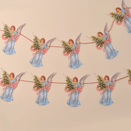 Victorian style garland of festive angels