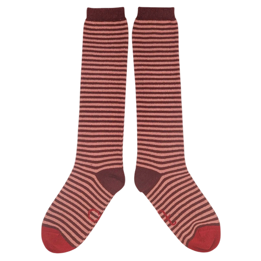 Lambswool Striped Knee-High Socks