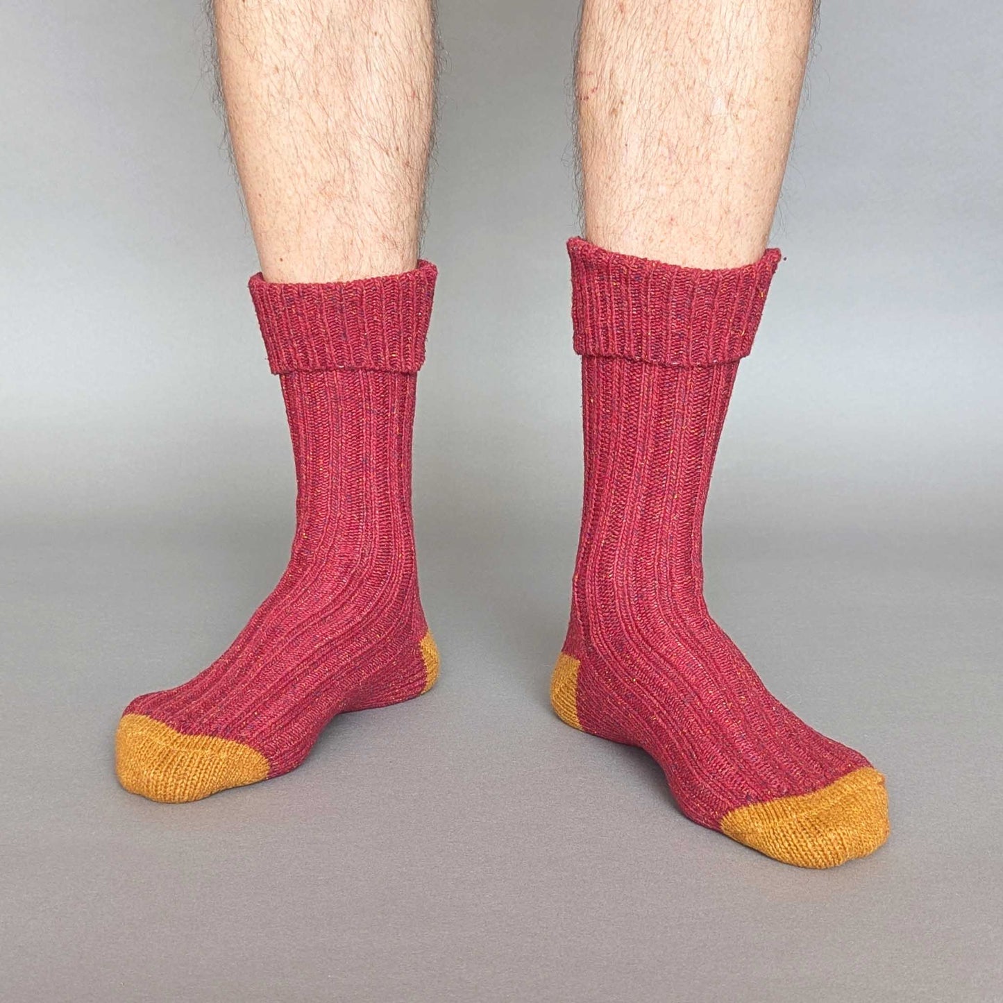 Recycled Lambswool & Silk Ribbed Socks (7 colours)