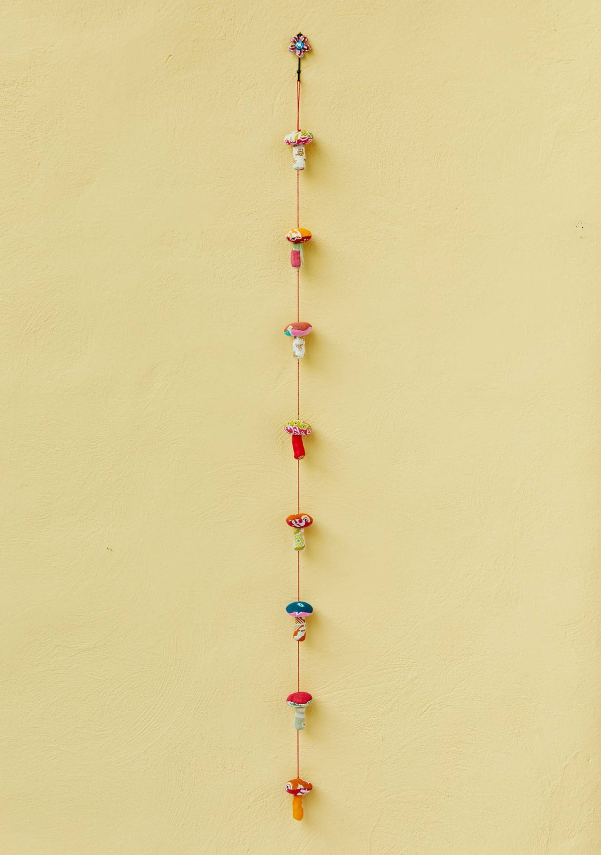 Detail of a patterned sari fabric mushroom