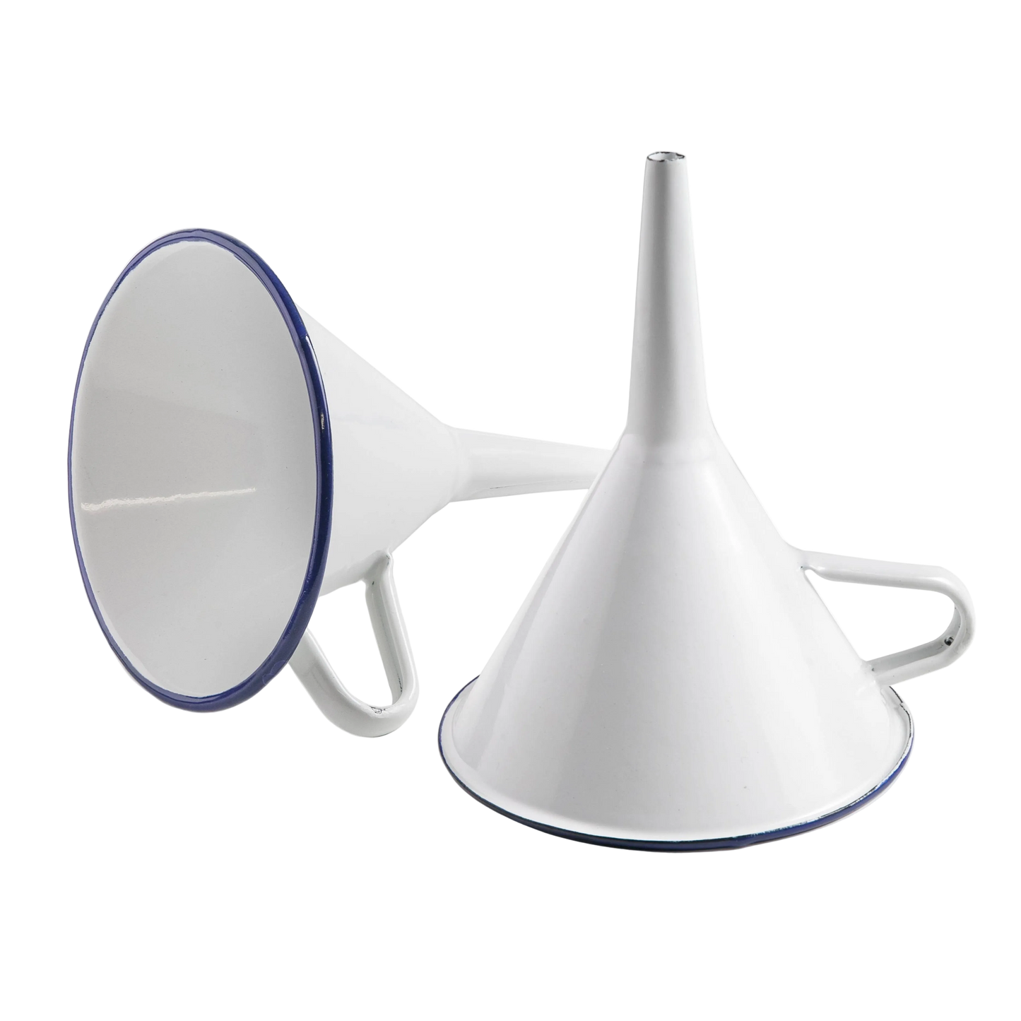 White & Blue Enamel Funnel