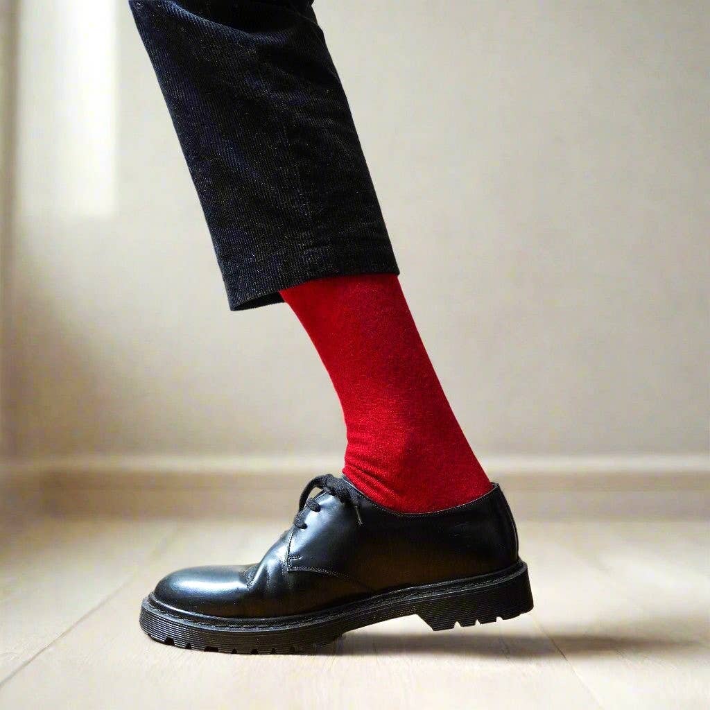 Red Merino Wool Socks