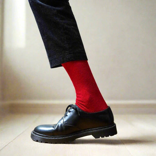 Red Merino Wool Socks