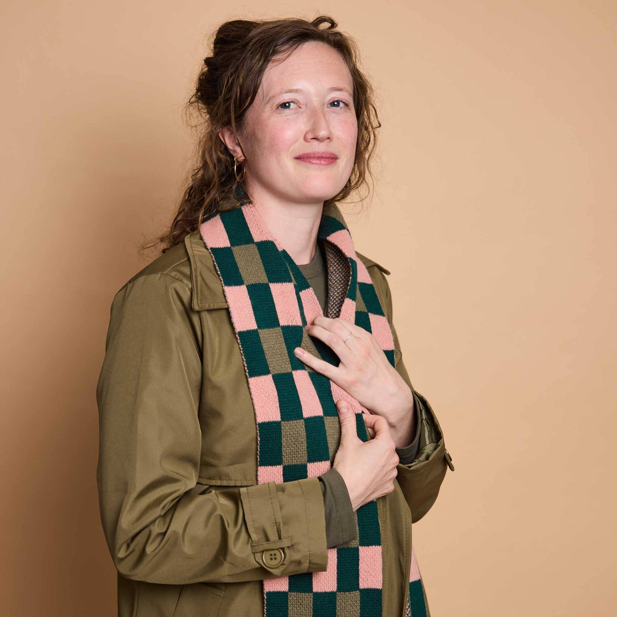 Catherine Tough patterned merino lambswool scarf