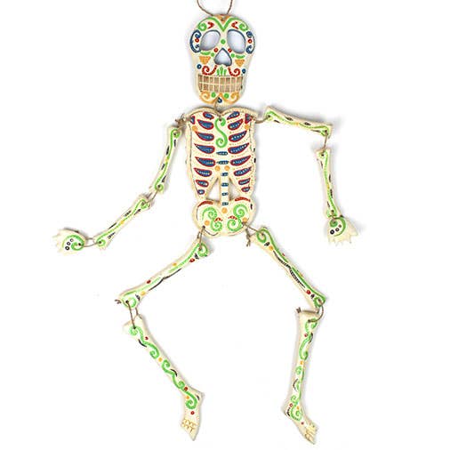 Wooden candy skeleton decoration for Halloween and Día de Muertos