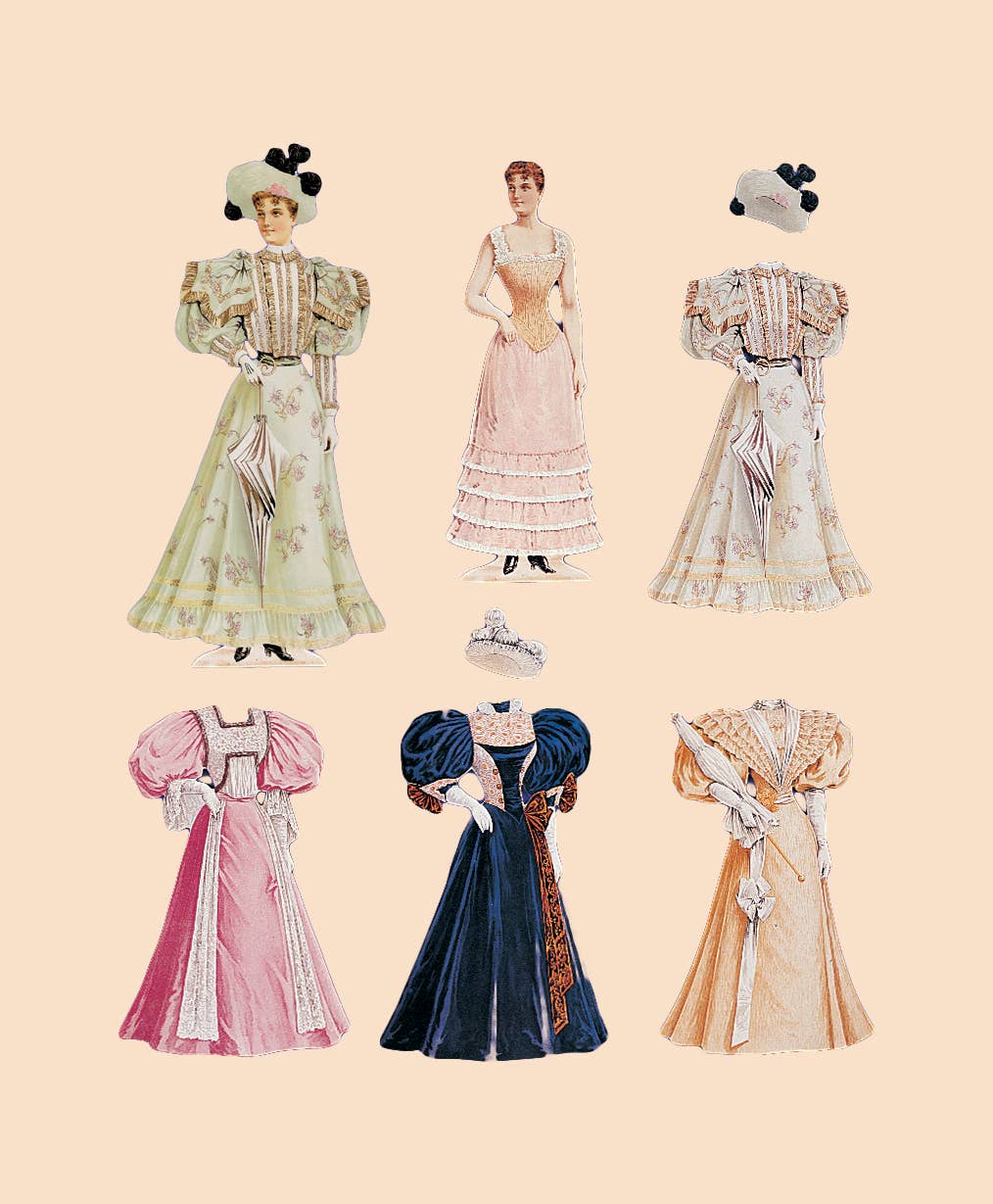 tradition victorian style paper dress up doll 