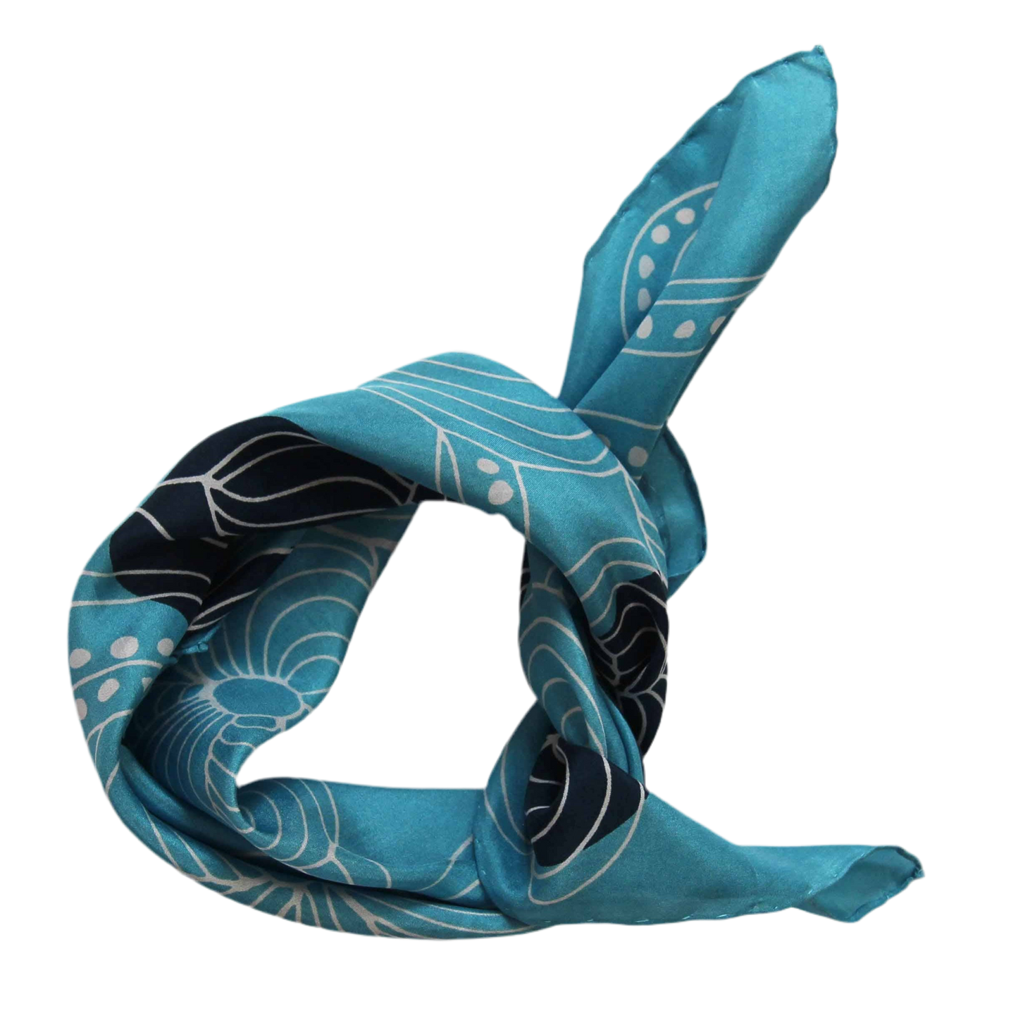 Mini Mandalay Blue Silk Scarf
