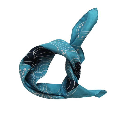 Mini Mandalay Blue Silk Scarf